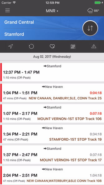 onTime : MNR - MetroNorth Rail Screenshot 1 - AppWisp.com onTime : MNR - MetroNorth Rail Screenshot 1 - AppWisp.com