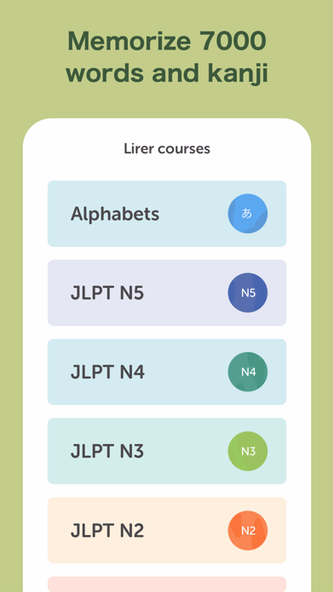 Lirer: Learn Japanese Screenshot 3 - AppWisp.com Lirer: Learn Japanese Screenshot 3 - AppWisp.com
