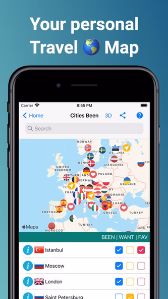 Places Been - Travel Tracker Screenshot 2 - AppWisp.com Places Been - Travel Tracker Screenshot 2 - AppWisp.com