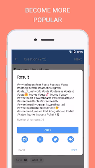 My hashtags for likes and foll Screenshot 3 - AppWisp.com