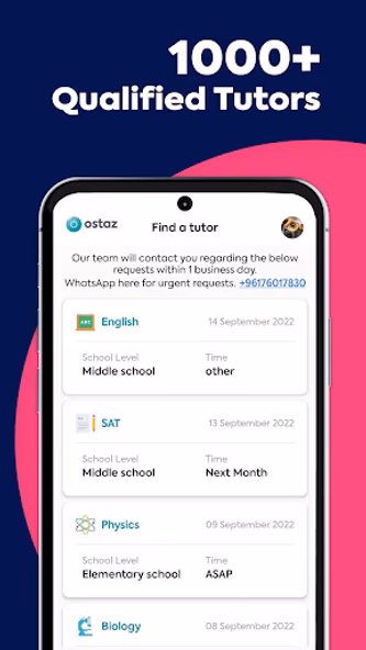 Ostaz: Request a tutor Screenshot 2 - AppWisp.com Ostaz: Request a tutor Screenshot 2 - AppWisp.com