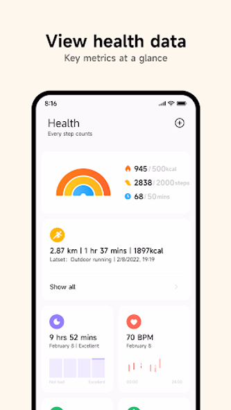 Mi Fitness (Xiaomi Wear) Screenshot 1 - AppWisp.com Mi Fitness (Xiaomi Wear) Screenshot 1 - AppWisp.com