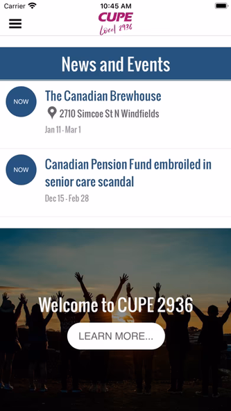 CUPE Local 2936 Screenshot 1 - AppWisp.com CUPE Local 2936 Screenshot 1 - AppWisp.com