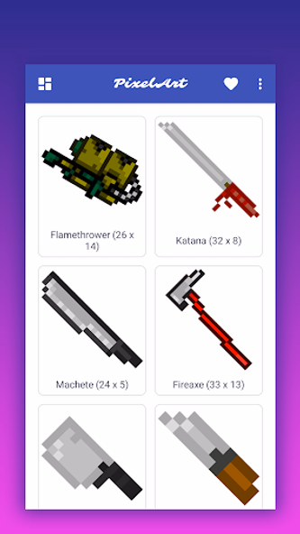 How to draw pixel game weapons Screenshot 3 - AppWisp.com How to draw pixel game weapons Screenshot 3 - AppWisp.com