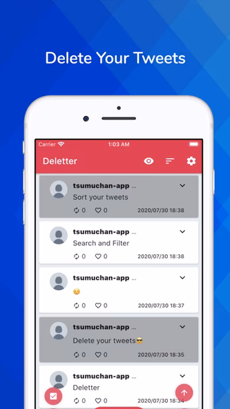 Deletter ~Delete Your Tweets~ Screenshot 2 - AppWisp.com Deletter ~Delete Your Tweets~ Screenshot 2 - AppWisp.com