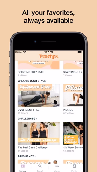Peaches Pilates Online Screenshot 3 - AppWisp.com Peaches Pilates Online Screenshot 3 - AppWisp.com