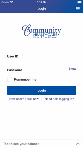 Community Healthcare FCU Screenshot 1 - AppWisp.com Community Healthcare FCU Screenshot 1 - AppWisp.com