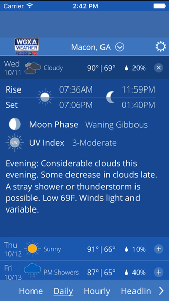 WGXA Weather Screenshot 2 - AppWisp.com WGXA Weather Screenshot 2 - AppWisp.com