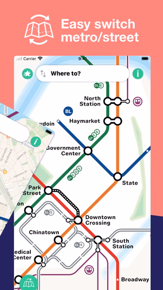 Boston T Subway Map & Routing Screenshot 2 - AppWisp.com Boston T Subway Map & Routing Screenshot 2 - AppWisp.com
