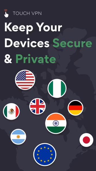 Touch VPN Secure Hotspot Proxy Screenshot 1 - AppWisp.com Touch VPN Secure Hotspot Proxy Screenshot 1 - AppWisp.com