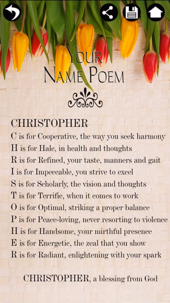 Name Poem Maker - Name Meaning Screenshot 1 - AppWisp.com Name Poem Maker - Name Meaning Screenshot 1 - AppWisp.com