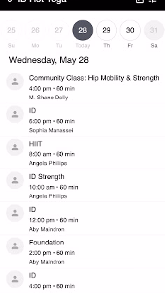 ID Hot Yoga Screenshot 2 - AppWisp.com ID Hot Yoga Screenshot 2 - AppWisp.com