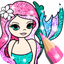 Mermaid Coloring Page Glitter - AppWisp.com