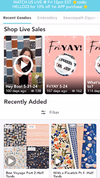 Gigi's Fabric Shop Screenshot 1 - AppWisp.com Gigi's Fabric Shop Screenshot 1 - AppWisp.com