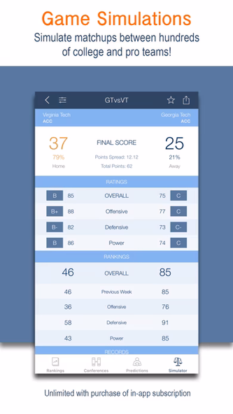 Versus Sports Simulator Screenshot 2 - AppWisp.com Versus Sports Simulator Screenshot 2 - AppWisp.com