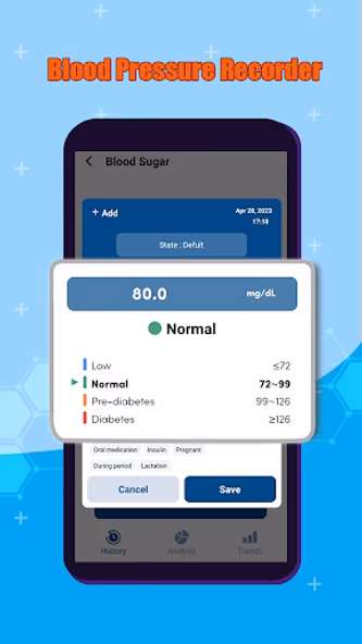Blood Pressure: Sugar Tracker Screenshot 4 - AppWisp.com Blood Pressure: Sugar Tracker Screenshot 4 - AppWisp.com
