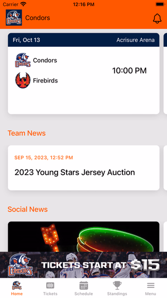 Bakersfield Condors Screenshot 2 - AppWisp.com Bakersfield Condors Screenshot 2 - AppWisp.com