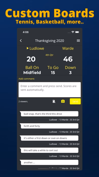 Score Keeper Live Screenshot 2 - AppWisp.com Score Keeper Live Screenshot 2 - AppWisp.com