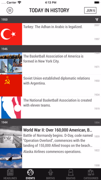 Today In History Lite Edition Screenshot 2 - AppWisp.com Today In History Lite Edition Screenshot 2 - AppWisp.com
