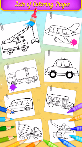 Vehicle Coloring Book Game Screenshot 2 - AppWisp.com