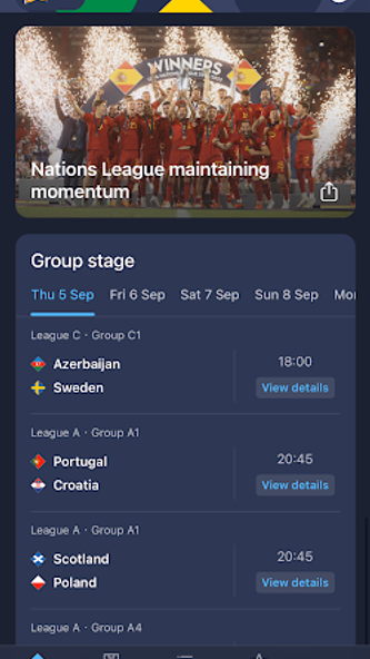 Nations League & Women's EURO Screenshot 1 - AppWisp.com Nations League & Women's EURO Screenshot 1 - AppWisp.com