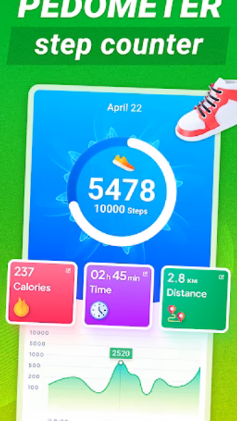 Pedometer walking step Counter Screenshot 2 - AppWisp.com Pedometer walking step Counter Screenshot 2 - AppWisp.com