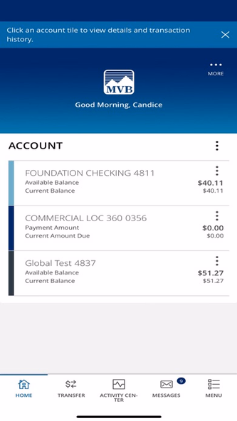 MVB Mobile Banking Screenshot 2 - AppWisp.com MVB Mobile Banking Screenshot 2 - AppWisp.com