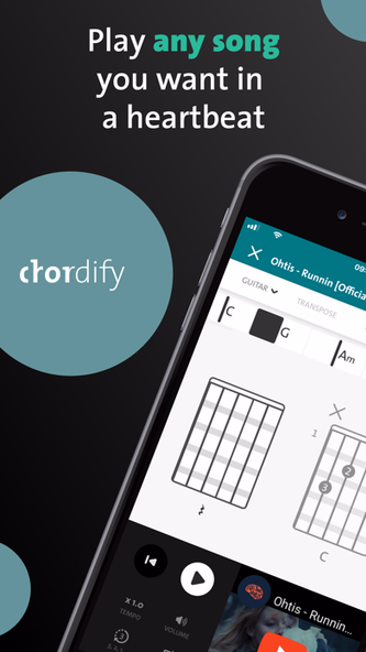 Chordify: Songs, Chords, Tuner Screenshot 1 - AppWisp.com Chordify: Songs, Chords, Tuner Screenshot 1 - AppWisp.com