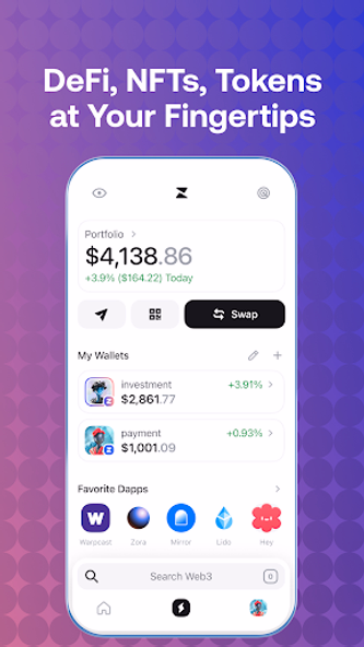 Zerion Wallet: Crypto & Web3 Screenshot 3 - AppWisp.com Zerion Wallet: Crypto & Web3 Screenshot 3 - AppWisp.com