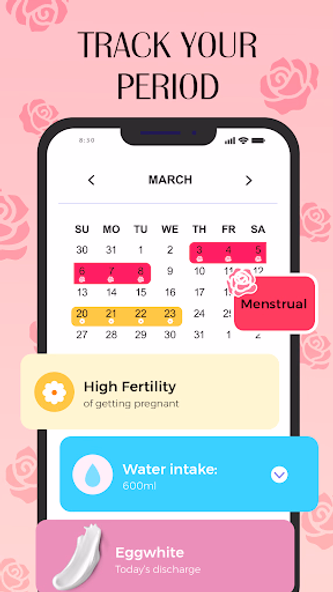 RoseFlo Period Tracker Screenshot 2 - AppWisp.com RoseFlo Period Tracker Screenshot 2 - AppWisp.com