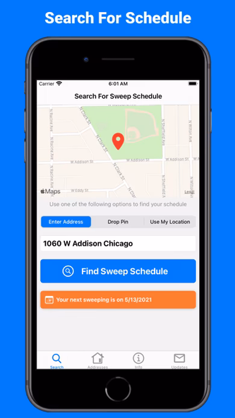 Chicago Sweep Tracker Screenshot 1 - AppWisp.com Chicago Sweep Tracker Screenshot 1 - AppWisp.com