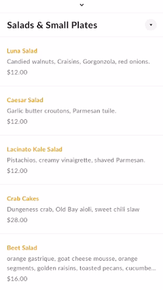 Luna Restaurant Screenshot 3 - AppWisp.com Luna Restaurant Screenshot 3 - AppWisp.com