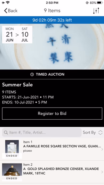 Stunning Arts Auction Mobile Screenshot 3 - AppWisp.com Stunning Arts Auction Mobile Screenshot 3 - AppWisp.com
