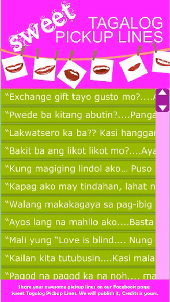 Sweet Tagalog Pickup Lines Screenshot 1 - AppWisp.com Sweet Tagalog Pickup Lines Screenshot 1 - AppWisp.com