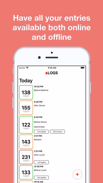 Diabetes Logs Screenshot 1 - AppWisp.com Diabetes Logs Screenshot 1 - AppWisp.com