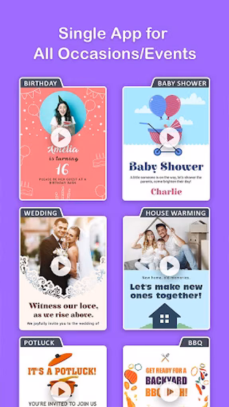 Video Invitation Maker PartyZa Screenshot 2 - AppWisp.com Video Invitation Maker PartyZa Screenshot 2 - AppWisp.com