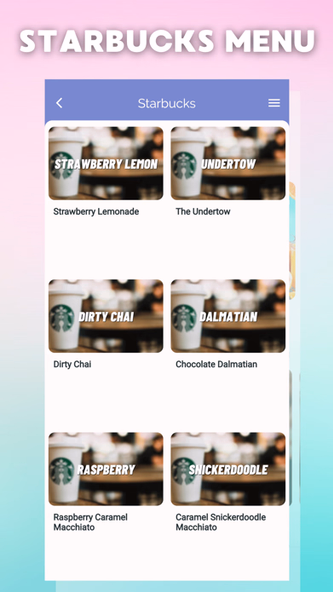 Secret Menu for Starbucks VIPs Screenshot 2 - AppWisp.com Secret Menu for Starbucks VIPs Screenshot 2 - AppWisp.com