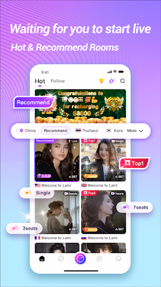 Lami - Live & Voice Chat Screenshot 1 - AppWisp.com Lami - Live & Voice Chat Screenshot 1 - AppWisp.com