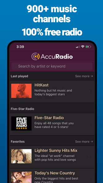 AccuRadio: Curated Music Radio Screenshot 1 - AppWisp.com AccuRadio: Curated Music Radio Screenshot 1 - AppWisp.com