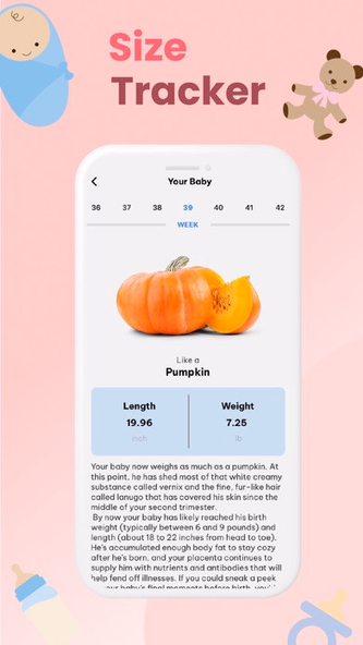 Pregnancy: Baby Growth Tracker Screenshot 3 - AppWisp.com Pregnancy: Baby Growth Tracker Screenshot 3 - AppWisp.com