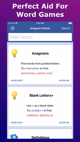 Anagram Solver - Crosswords Screenshot 1 - AppWisp.com Anagram Solver - Crosswords Screenshot 1 - AppWisp.com
