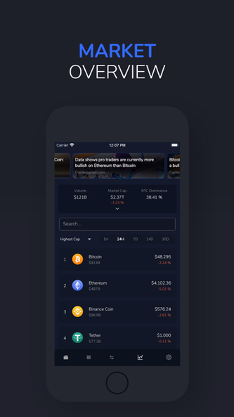 Vision: Crypto Bitcoin Wallet Screenshot 2 - AppWisp.com Vision: Crypto Bitcoin Wallet Screenshot 2 - AppWisp.com