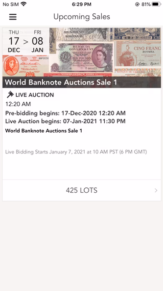 World Banknote Auctions Screenshot 1 - AppWisp.com World Banknote Auctions Screenshot 1 - AppWisp.com