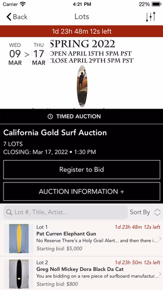 California Gold Surf Auction Screenshot 2 - AppWisp.com California Gold Surf Auction Screenshot 2 - AppWisp.com