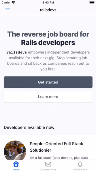 railsdevs Screenshot 1 - AppWisp.com railsdevs Screenshot 1 - AppWisp.com