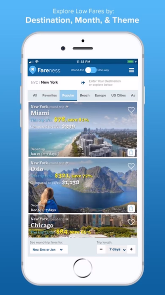 Fareness - Fly When it's Cheap Screenshot 2 - AppWisp.com Fareness - Fly When it's Cheap Screenshot 2 - AppWisp.com