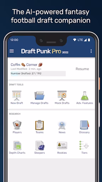Draft Punk - Fantasy Football Screenshot 1 - AppWisp.com Draft Punk - Fantasy Football Screenshot 1 - AppWisp.com