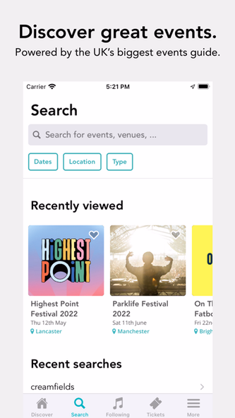 Skiddle: Events and Tickets Screenshot 3 - AppWisp.com Skiddle: Events and Tickets Screenshot 3 - AppWisp.com