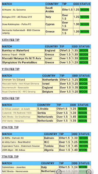 OVER 1.5 Footbal Predictions Screenshot 2 - AppWisp.com OVER 1.5 Footbal Predictions Screenshot 2 - AppWisp.com
