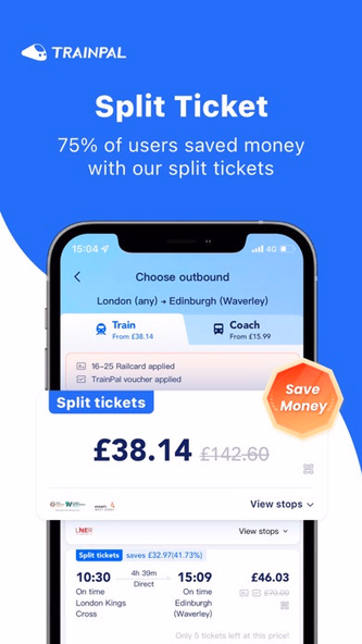 TrainPal: UK& EU train tickets Screenshot 2 - AppWisp.com TrainPal: UK& EU train tickets Screenshot 2 - AppWisp.com